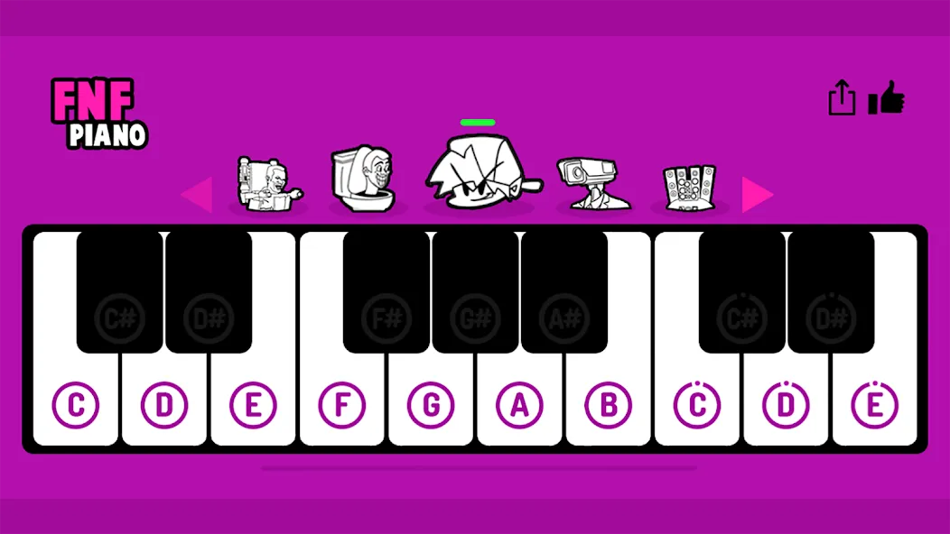 FNF Piano — Мод: Все песни разблокированы — скриншот 1