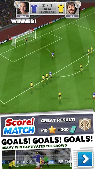Взлом Score! Match - PvP Soccer — Много денег — скриншот 1 Взлом Score! Match - PvP Soccer — Много денег — скриншот 1