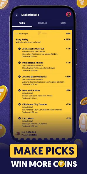 Скачать Fliff - Sports Picks MOD APK — Бесконечные монеты и без рекламы — скриншот 2 Скачать Fliff - Sports Picks MOD APK — Бесконечные монеты и без рекламы — скриншот 2