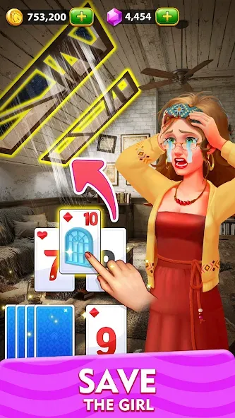 Solitaire Tripeaks Home: Merge MOD APK на Android — Много денег — скриншот 1