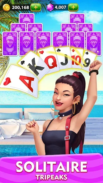 Solitaire Tripeaks Home: Merge MOD APK на Android — Много денег — скриншот 5