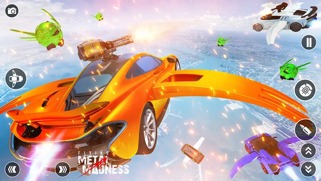 Flying Car Robot Shooting Game — Много денег — скриншот 3