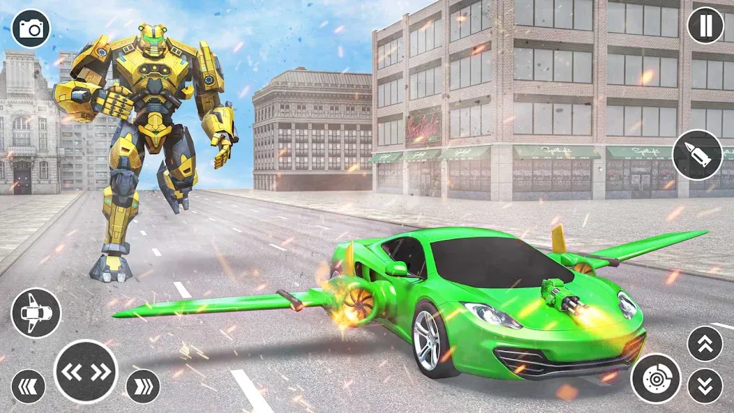 Flying Car Robot Shooting Game — Много денег — скриншот 4