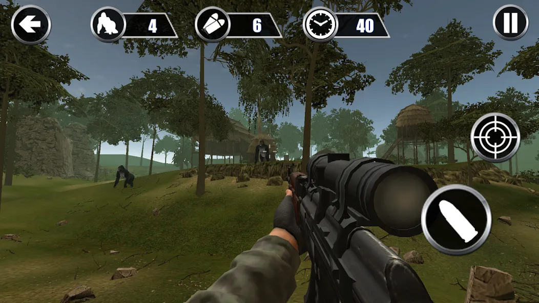 Gorilla Hunter: Hunting games MOD APK на Android — Много денег и патронов — скриншот 2