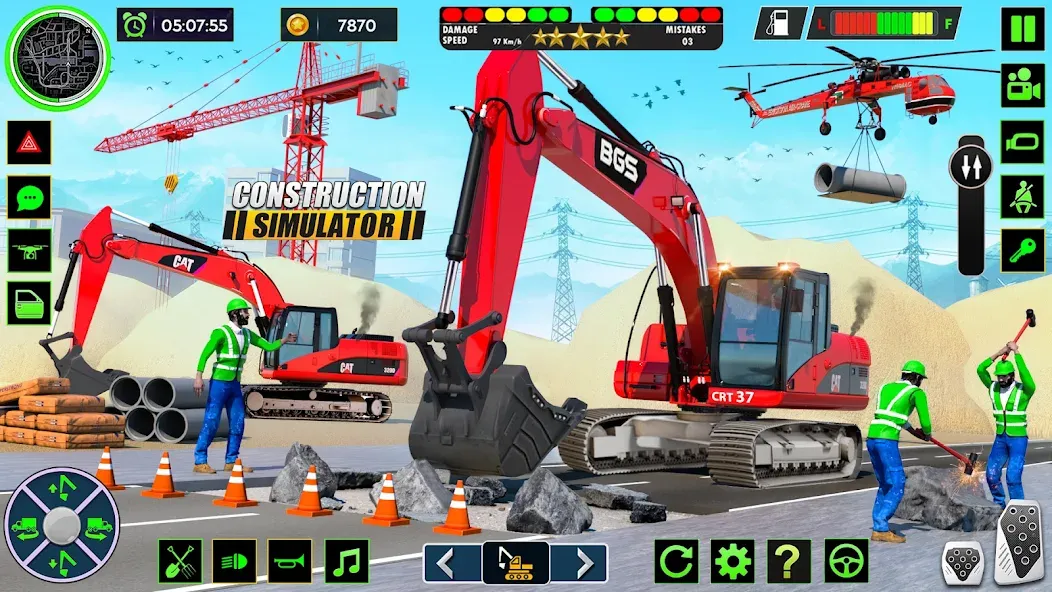 Взломанная Real Road Construction Games на Андроид — Много денег — скриншот 5