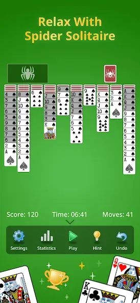 Spider Solitaire Classic — Отключена реклама — скриншот 1