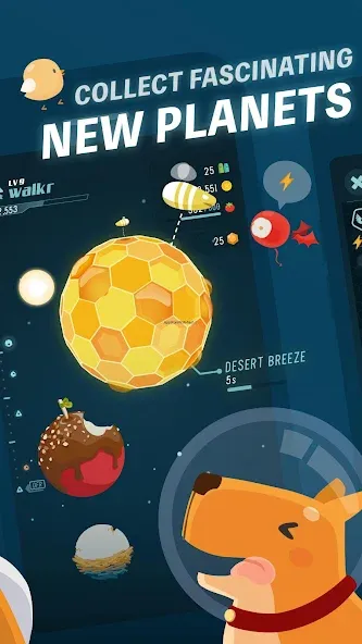 Скачать взломанную Walkr: Fitness Space Adventure — Много энергии — скриншот 2