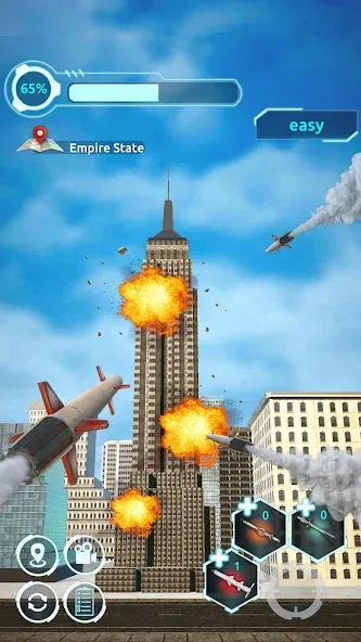 Скачать City Demolish: Rocket Smash! — Модификация Много денег — скриншот 1