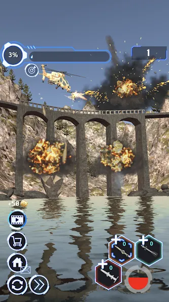 Скачать City Demolish: Rocket Smash! — Модификация Много денег — скриншот 5