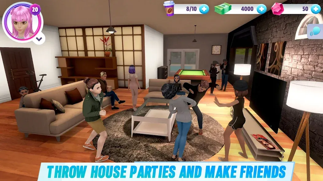 Virtual Sim Story: Home & Life MOD APK на Android — Много денег — скриншот 1