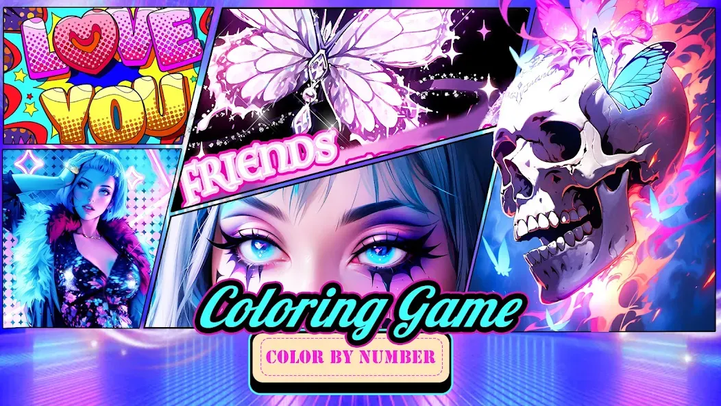 Взломанная Coloring Games-Color By Number на Андроид — Разблокированы картинки — скриншот 1