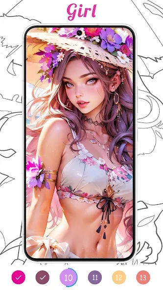 Взломанная Coloring Games-Color By Number на Андроид — Разблокированы картинки — скриншот 3