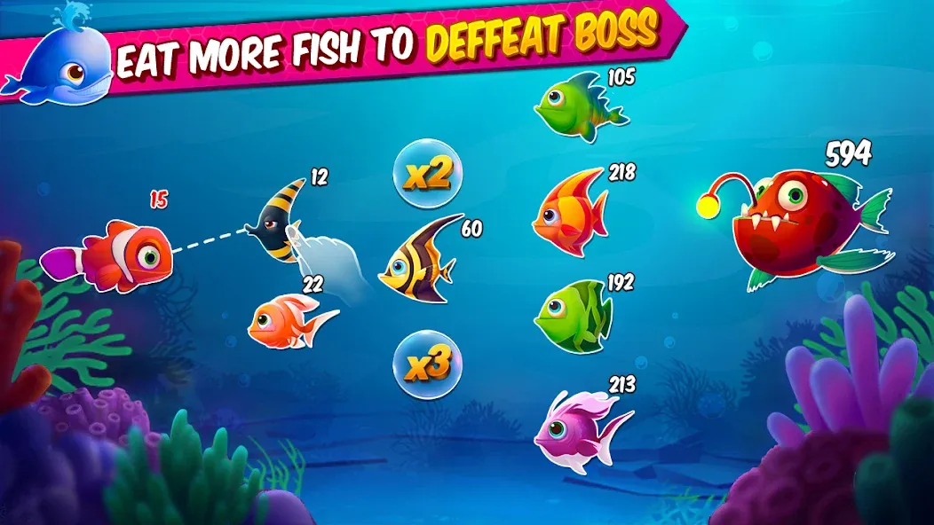 Скачать взломанную Big Eat Fish Games Shark Games — Много денег — скриншот 2 Скачать взломанную Big Eat Fish Games Shark Games — Много денег — скриншот 2