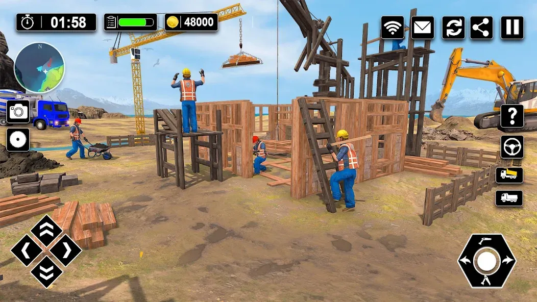 Wood House Construction Game MOD APK — Много денег — скриншот 2
