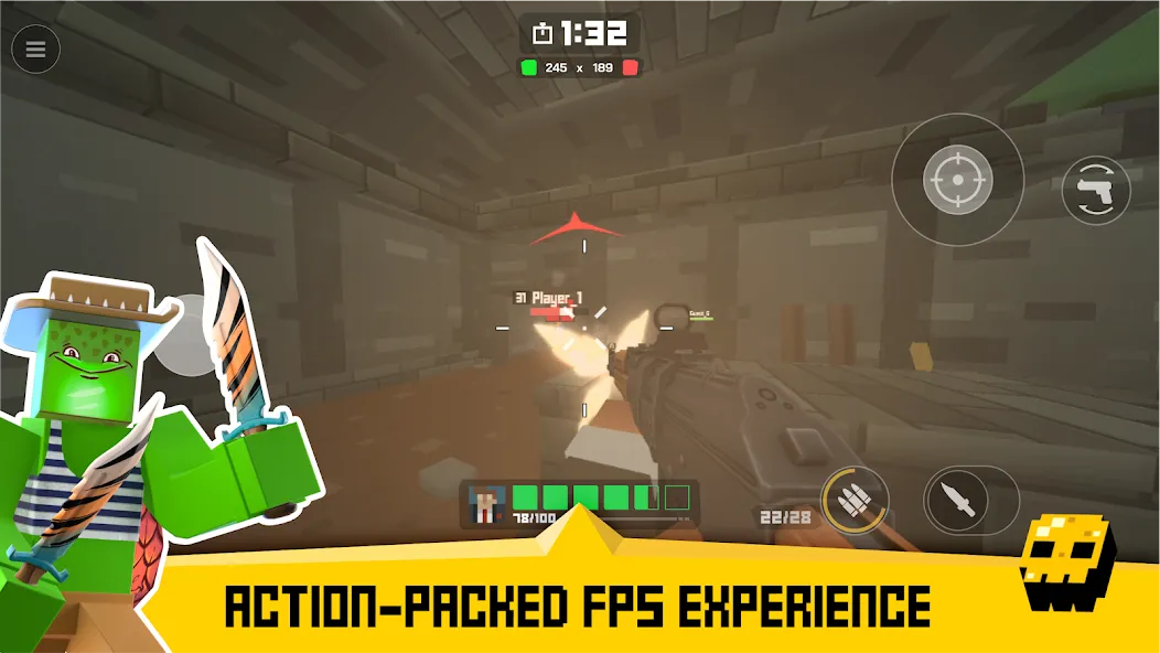 Krunker FRVR - Multiplayer FPS на Андроид — Все скины разблокированы — скриншот 1
