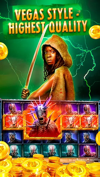 Скачать The Walking Dead Casino Slots на телефон — Много денег и монет — скриншот 1