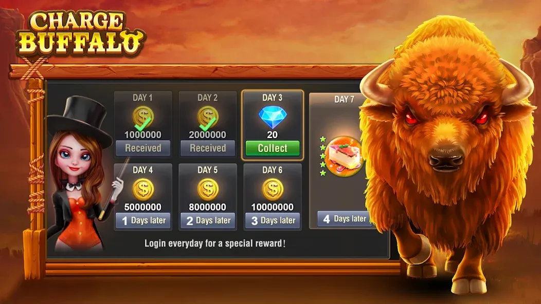 Charge Buffalo Slot-TaDa Games на Андроид — Мод Много денег — скриншот 3