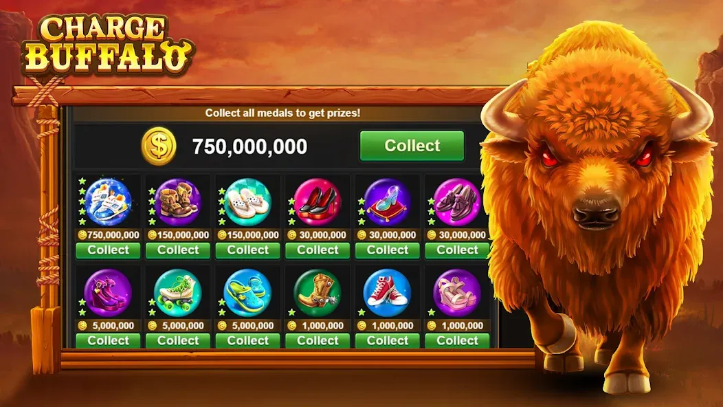 Charge Buffalo Slot-TaDa Games на Андроид — Мод Много денег — скриншот 5