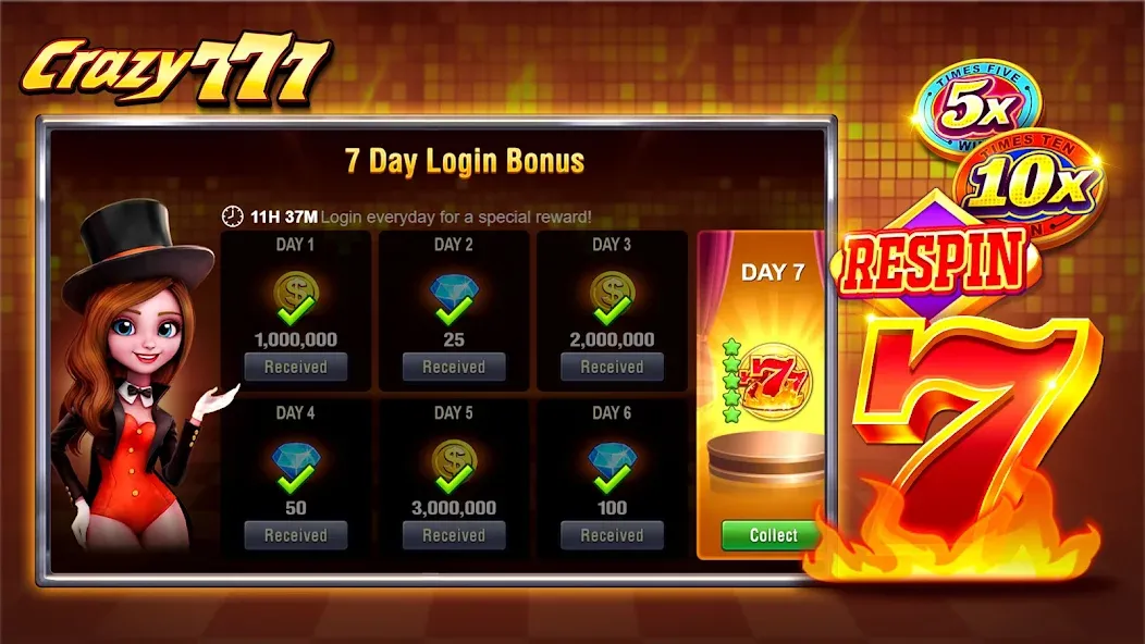 Скачать Crazy 777 Slot-TaDa Games — Много денег — скриншот 4