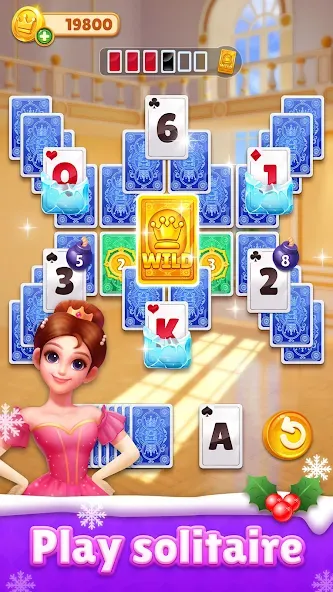 Royal Solitaire Tripeaks (Мод Много денег) — скриншот 1