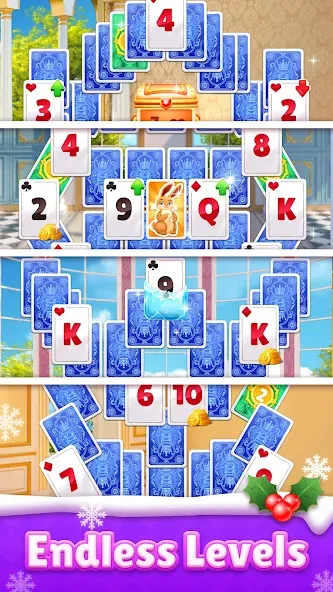 Royal Solitaire Tripeaks (Мод Много денег) — скриншот 3