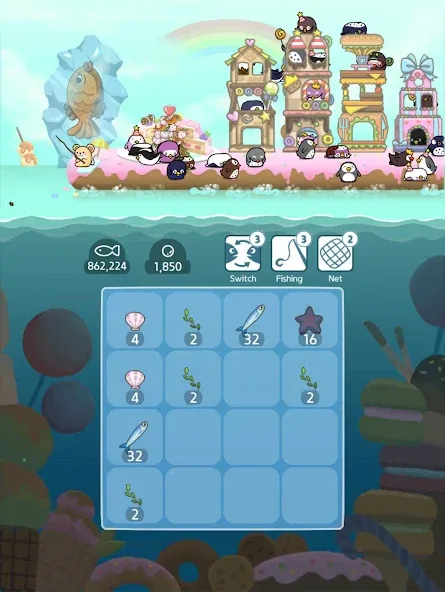 Скачать 2048 Penguin Island на телефон — Много денег — скриншот 4