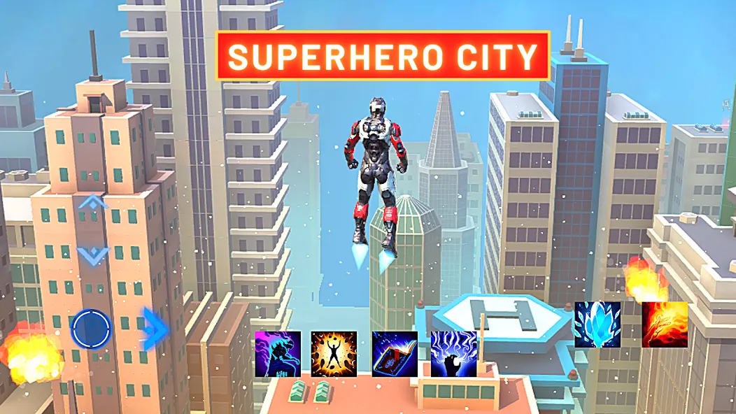 Скачать Super hero Flying iron jet man — Последняя версия (Много денег) — скриншот 2