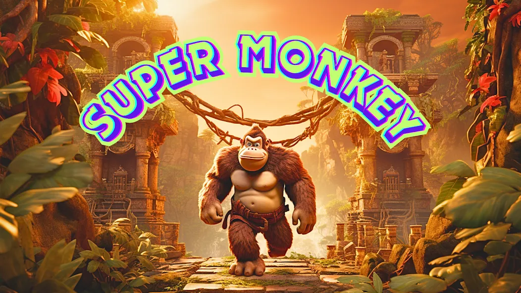 Monkey jungle run kong gorilla MOD — Много денег на Андроид — скриншот 1