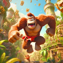 Monkey jungle run kong gorilla MOD — Много денег на Андроид