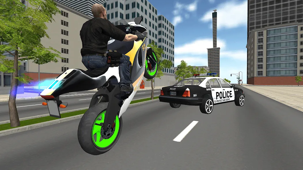 Bike Driving: Police Chase MOD — Много денег и бесконечный нитро на Андроид — скриншот 2