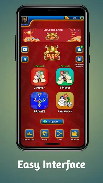 Ludo RJ - Play Ludo And Win MOD APK — Много денег — скриншот 1