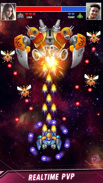 Space shooter - Galaxy attack (Мод Много денег и кристаллов) — скриншот 3