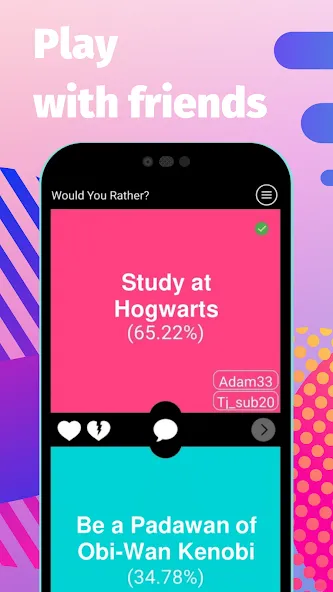Скачать Would You Rather? questions MOD APK — Все вопросы открыты и без рекламы — скриншот 3 Скачать Would You Rather? questions MOD APK — Все вопросы открыты и без рекламы — скриншот 3
