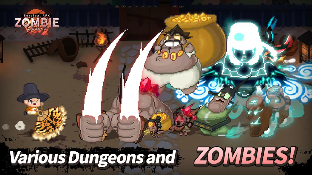 Скачать ZOMBIE Kingdom : Idle RPG на Android — Много денег — скриншот 3