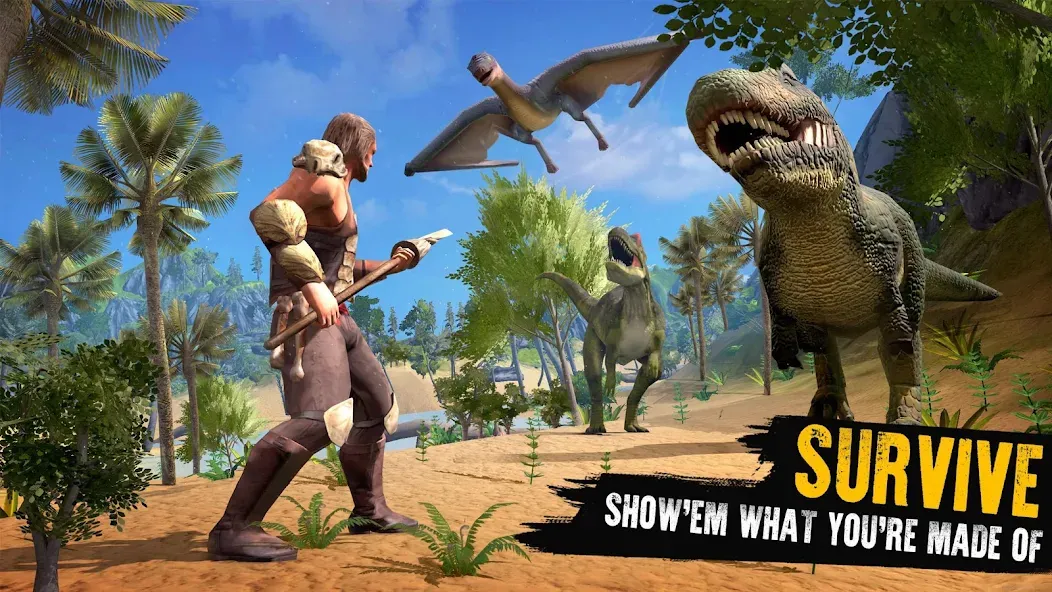 Jurassic Survival Island — Много денег и бессмертие — скриншот 1