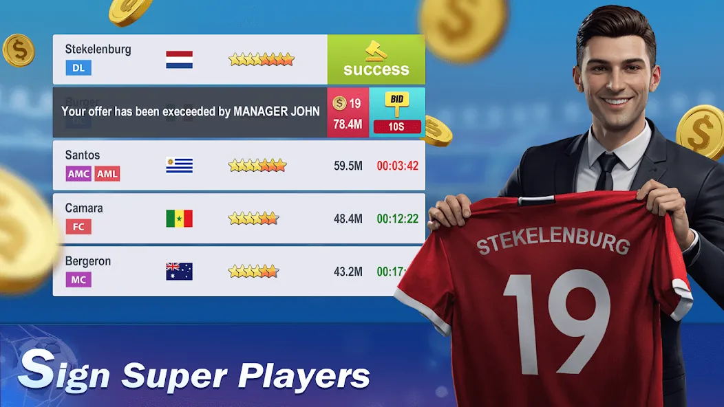 Top Football Manager 2024 на Андроид — Мод Много денег — скриншот 4 Top Football Manager 2024 на Андроид — Мод Много денег — скриншот 4