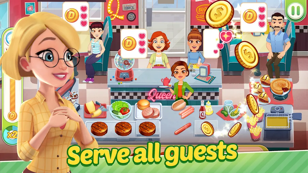Delicious World - Cooking Game — Мод: Много денег и энергии — скриншот 3