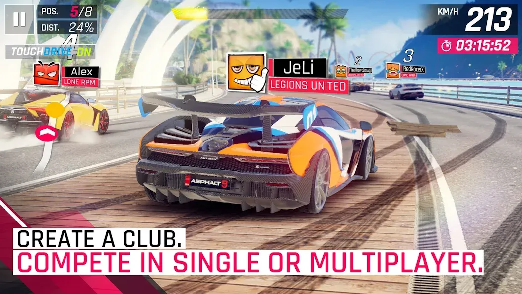 Скачать Asphalt 9: Legends MOD APK — Много денег и бесконечный нитро — скриншот 4