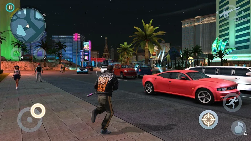 Взломанная Gangstar Vegas: World of Crime на Андроид — Много денег и бриллиантов — скриншот 1
