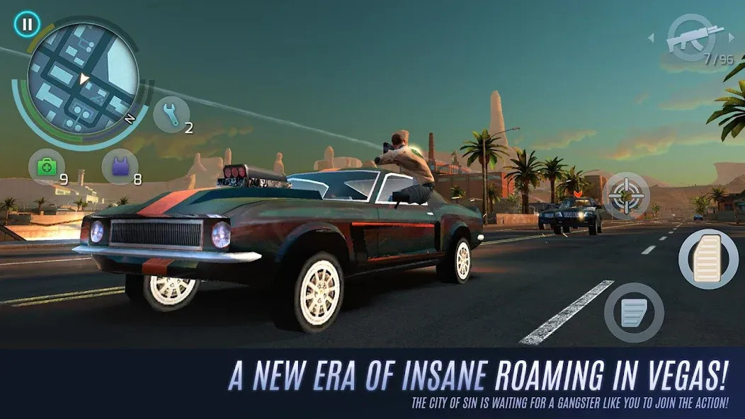 Взломанная Gangstar Vegas: World of Crime на Андроид — Много денег и бриллиантов — скриншот 2