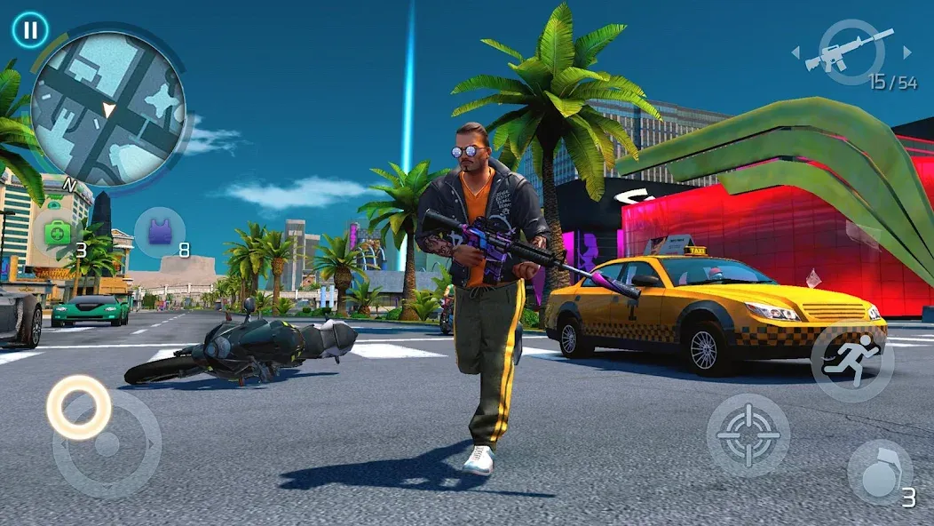 Взломанная Gangstar Vegas: World of Crime на Андроид — Много денег и бриллиантов — скриншот 3