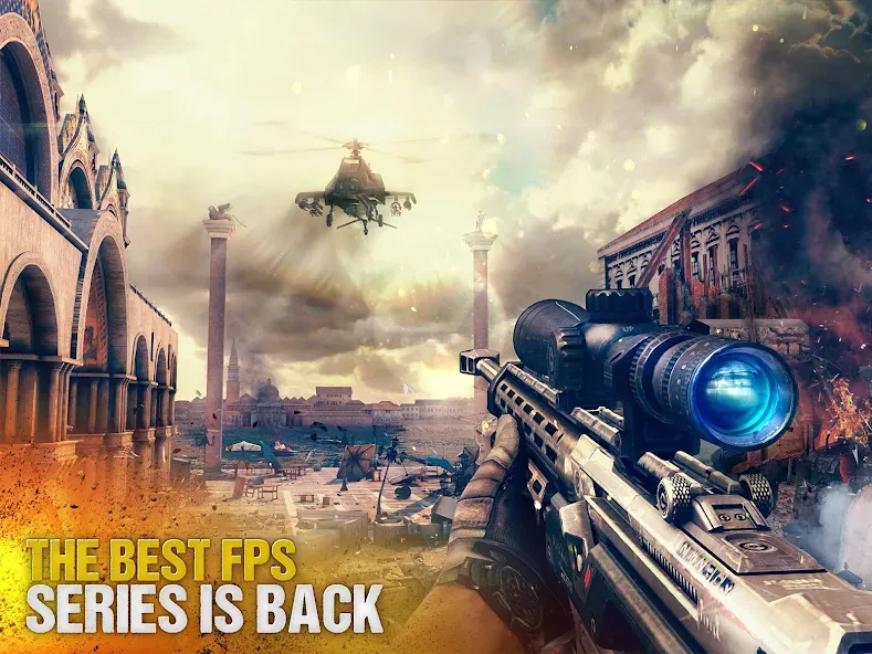 Modern Combat 5: mobile FPS на Андроид — Много денег и бессмертие — скриншот 1