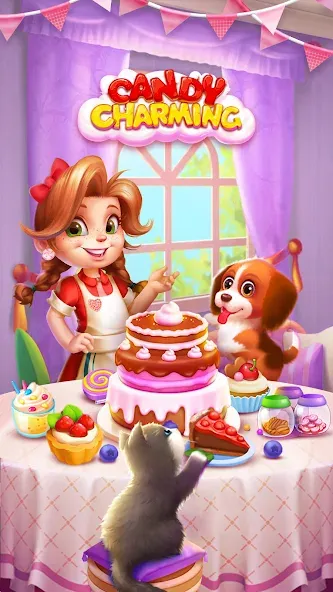 Candy Charming - Match 3 Games MOD APK — Много жизней и ходов — скриншот 1