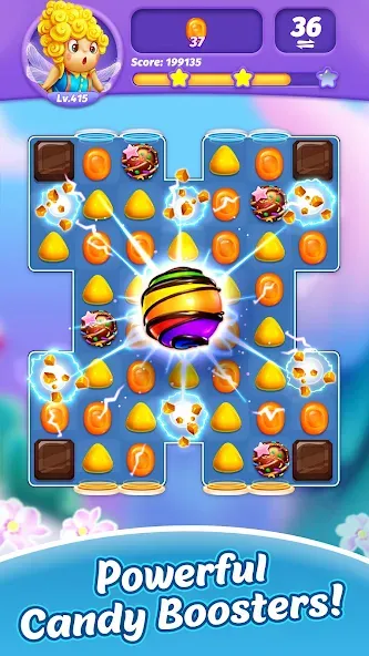 Candy Charming - Match 3 Games MOD APK — Много жизней и ходов — скриншот 2