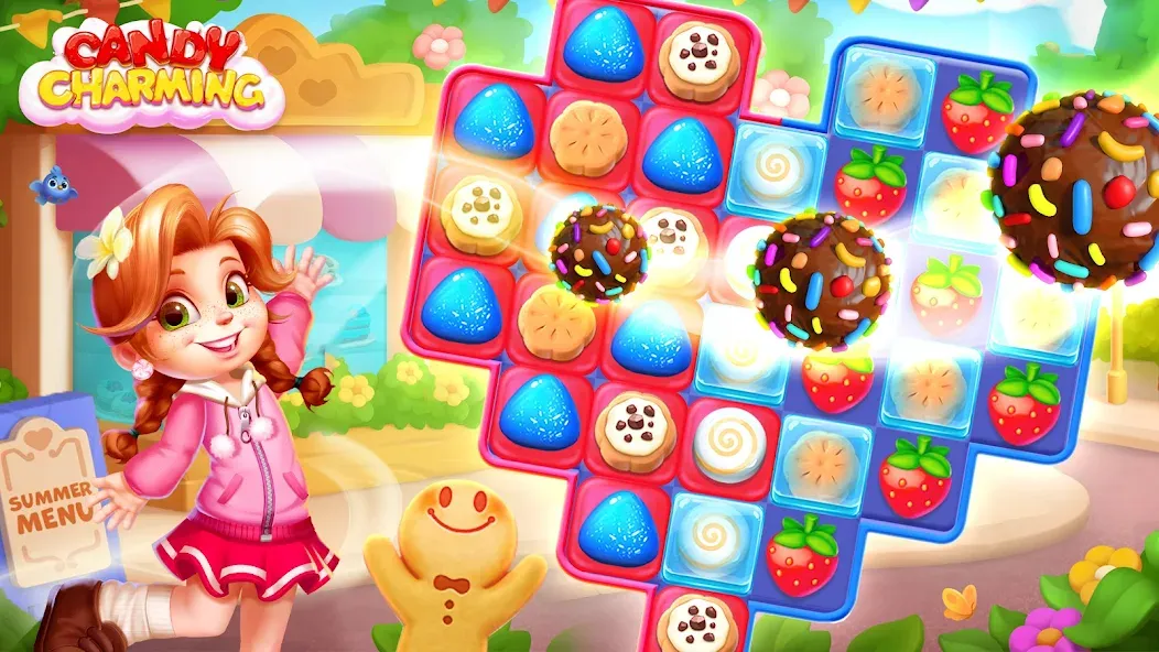 Candy Charming - Match 3 Games MOD APK — Много жизней и ходов — скриншот 5