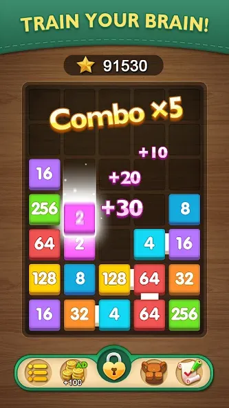 Скачать Merge Puzzle - Number Games с модом — Много денег — скриншот 3