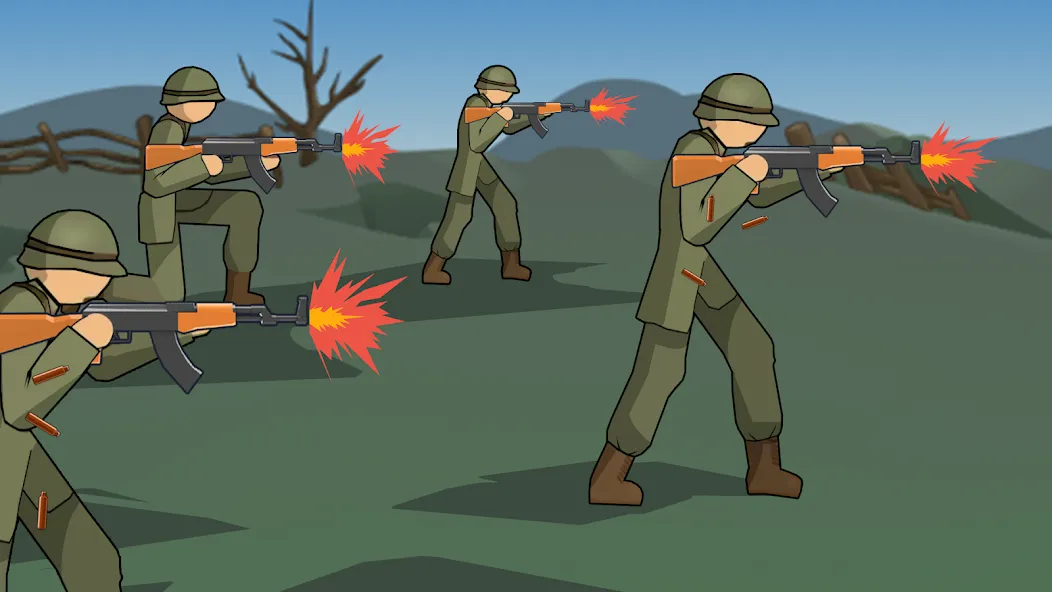 Скачать Stickman WW2 — Модификация Много денег и кристаллов — скриншот 3