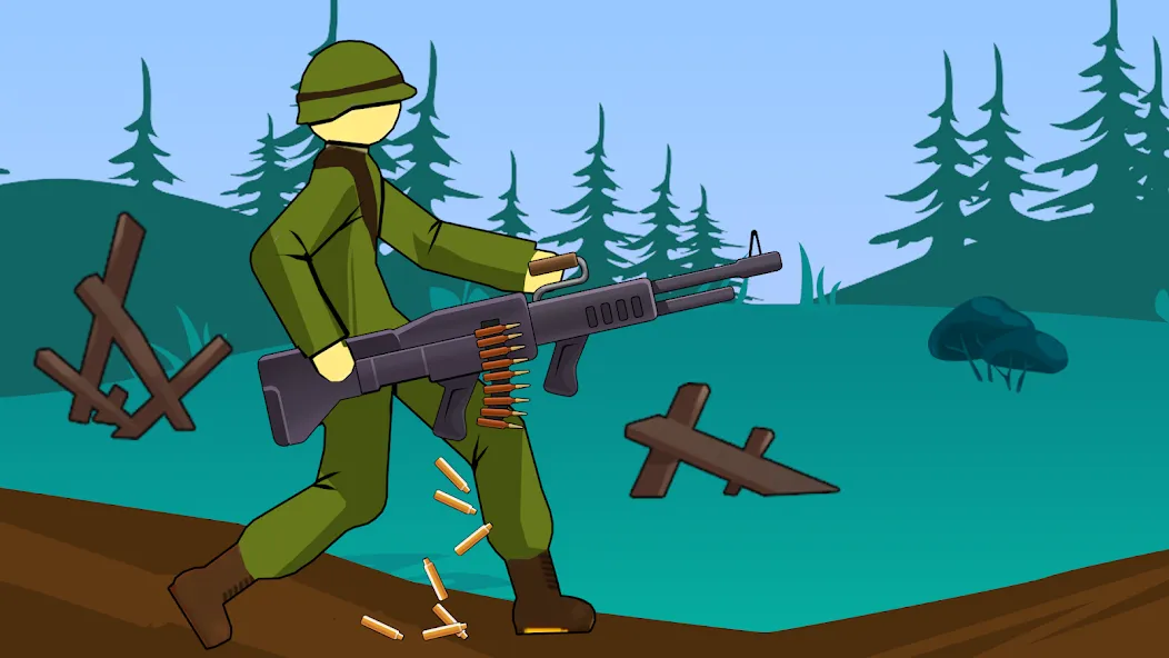 Скачать Stickman WW2 — Модификация Много денег и кристаллов — скриншот 5