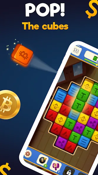 Скачать Crypto Blocks Puzzle Challenge MOD APK — Много денег — скриншот 1