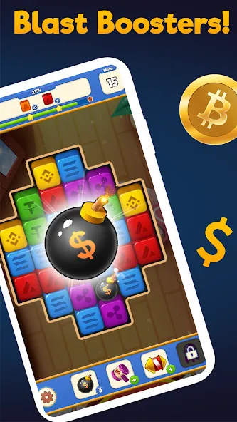 Скачать Crypto Blocks Puzzle Challenge MOD APK — Много денег — скриншот 3